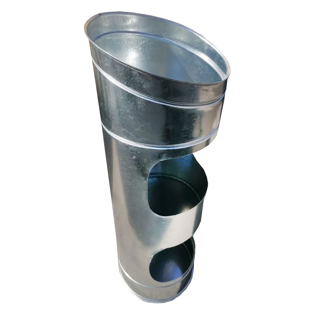 بشکه استوانه ایی فلزی سه خانه - ارتفاع 80 سانت دهنه 33 سانت